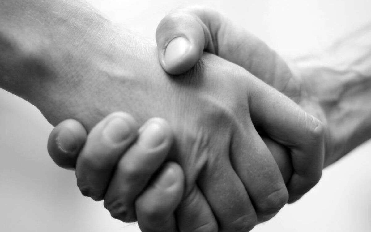 estrechar la mano 1