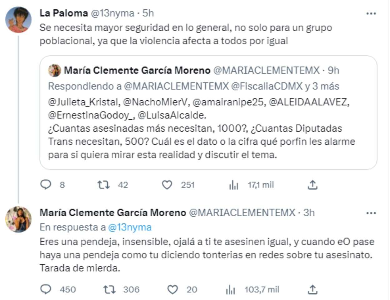 Amenaza Maria Clemente a ciudadana 2