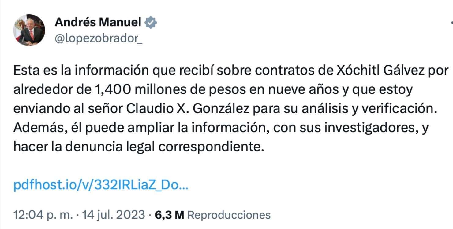 Tweet AMLO