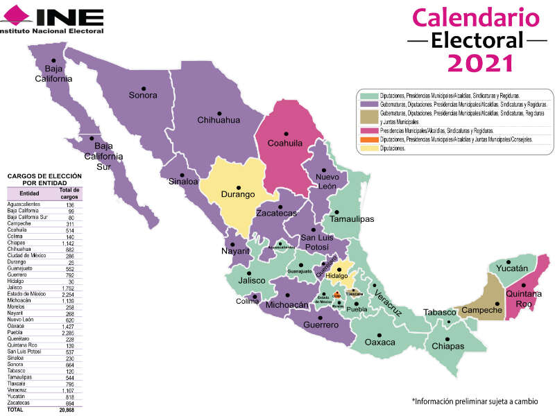 Mapa electoral original del INE
